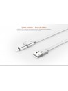 Câble 2 en 1 (Pour iPhone+Micro-USB) LDNIO LC84 Argent 1m