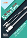 Câble 2 en 1 (Pour iPhone+Micro-USB) LDNIO LC86 Argent 1.1m