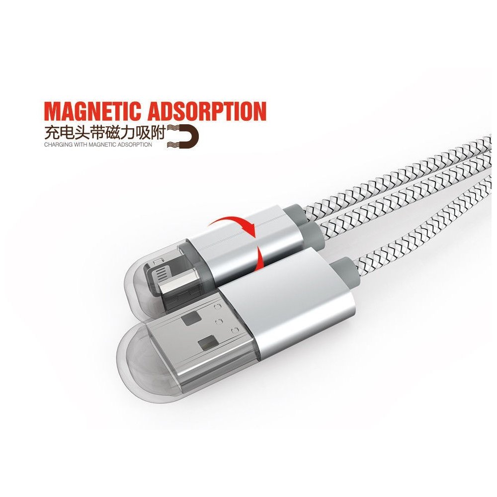 Câble 2 en 1 (Lighting+Micro-USB) LDNIO LC89 Argent 2.6cm