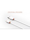 Câble Rond Lighting LDNIO LS02I Blanc-Orange 2m iPhone 5/6/7/6s/6s Plus/8/8 Plus