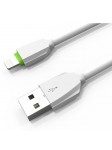 Câble Rond Pour iPhone LDNIO LS07I Blanc-Vert 1m iPhone 5/6/7/7 Plus/8/8 Plus/X