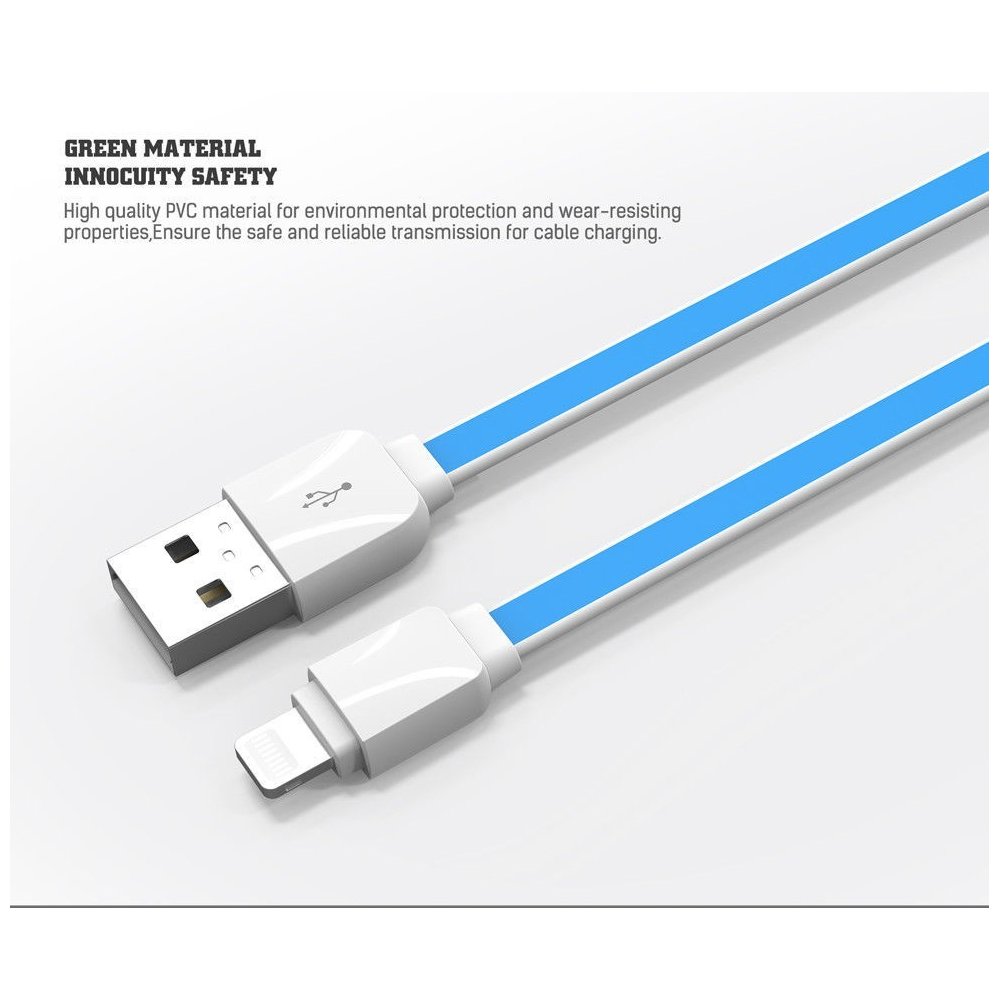 Câble Slim LDNIO XS-07AI Bleu 1m compatible iPhone 5/6/7/7Pus/8/8 Plus/X/6s