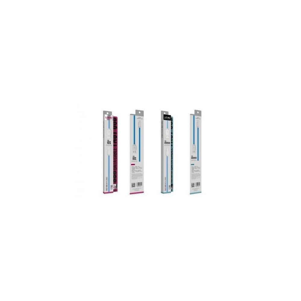 Câble Slim LDNIO XS-07AI Bleu 1m compatible iPhone 5/6/7/7Pus/8/8 Plus/X/6s