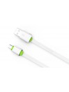 Câble Slim Micro-USB LDNIO LS01S Blanc-Vert 2m