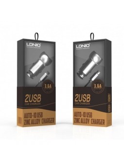 Chargeur de voiture LDNIO C401I 2 Ports USB, 3.6A avec Câble Lighting iPhone