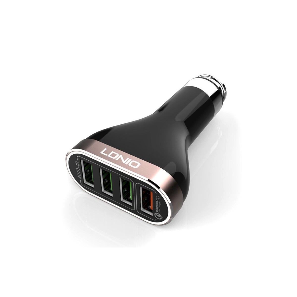 Chargeur de voiture LDNIO C701QI 4 Ports USB, 6.6A avec Câble compatible avec iPhone