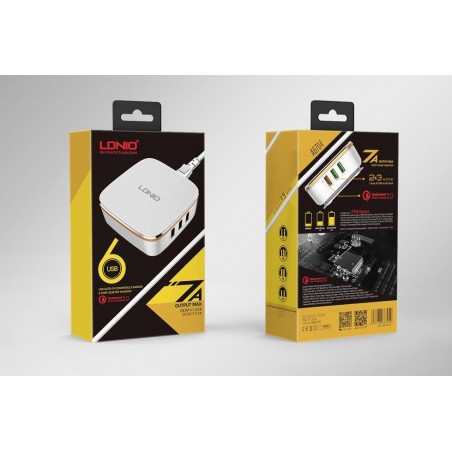 Chargeur Secteur Quick-Charge 2.0 + 5 Ports USB LDNIO A6704 7A