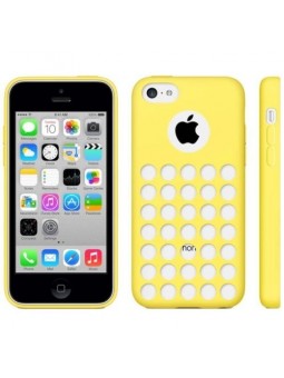 Coque motif à trou en Silicone Gel (TPU) pour iPhone 5C Jaune