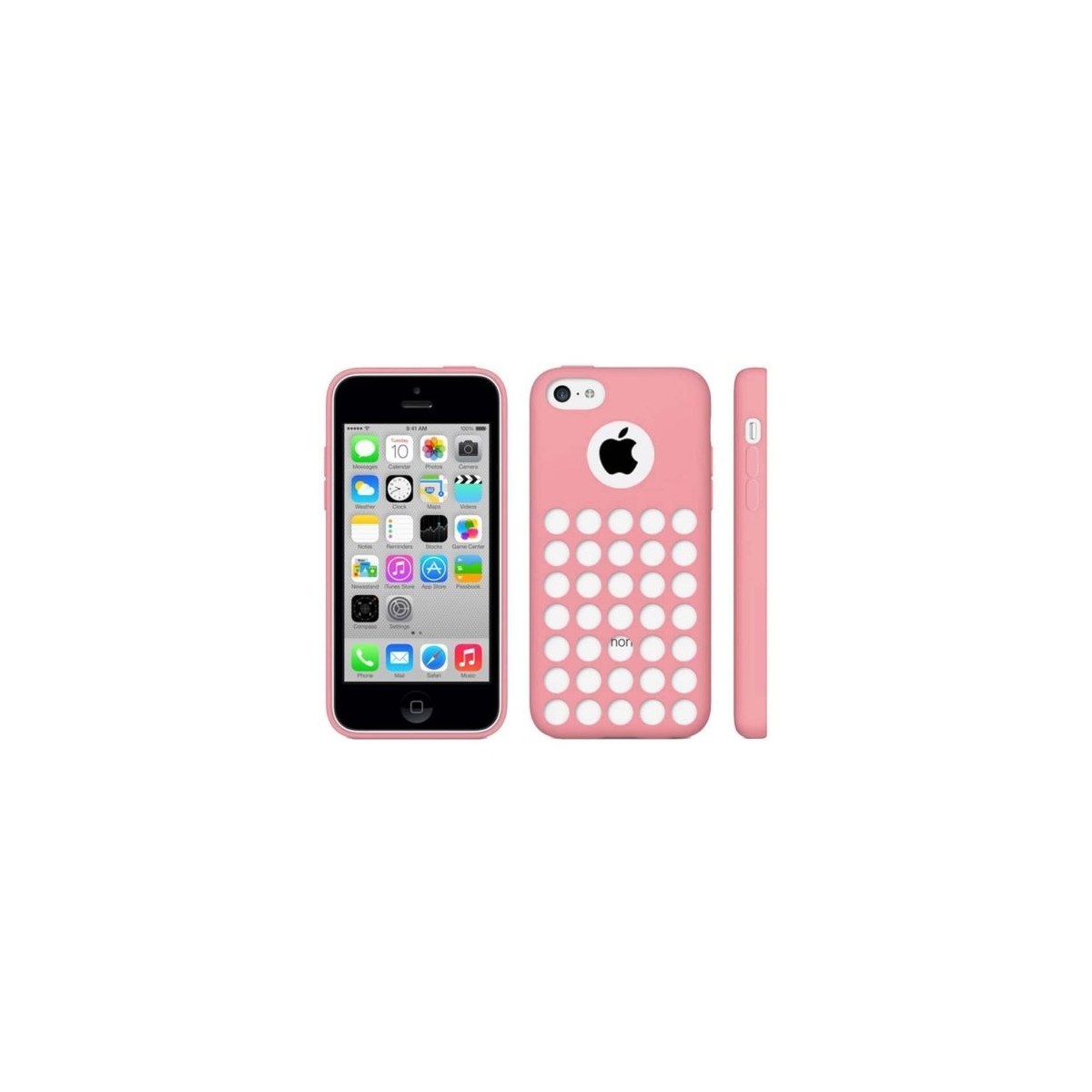 Coque motif à trou en Silicone Gel (TPU) pour iPhone 5C Rose