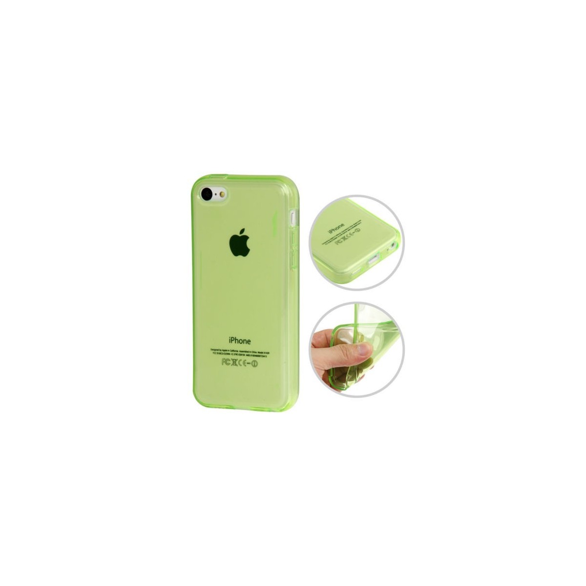 Coque lisse en Silicone Gel (TPU) pour iPhone 5C Vert
