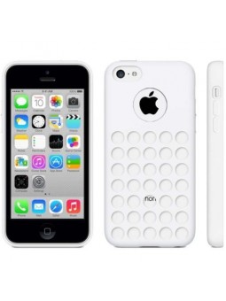 Coque motif à trou en Silicone Gel (TPU) pour iPhone 5C Blanc