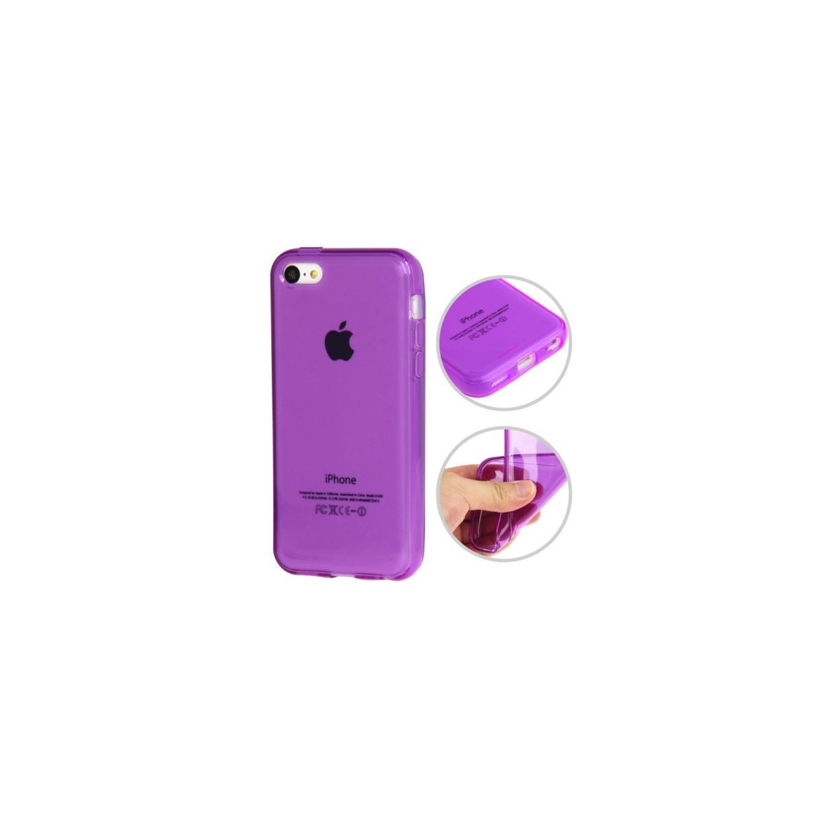 Coque lisse en Silicone Gel (TPU) pour iPhone 5C Violet