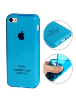 Coque lisse en Silicone Gel (TPU) pour iPhone 5C Bleu