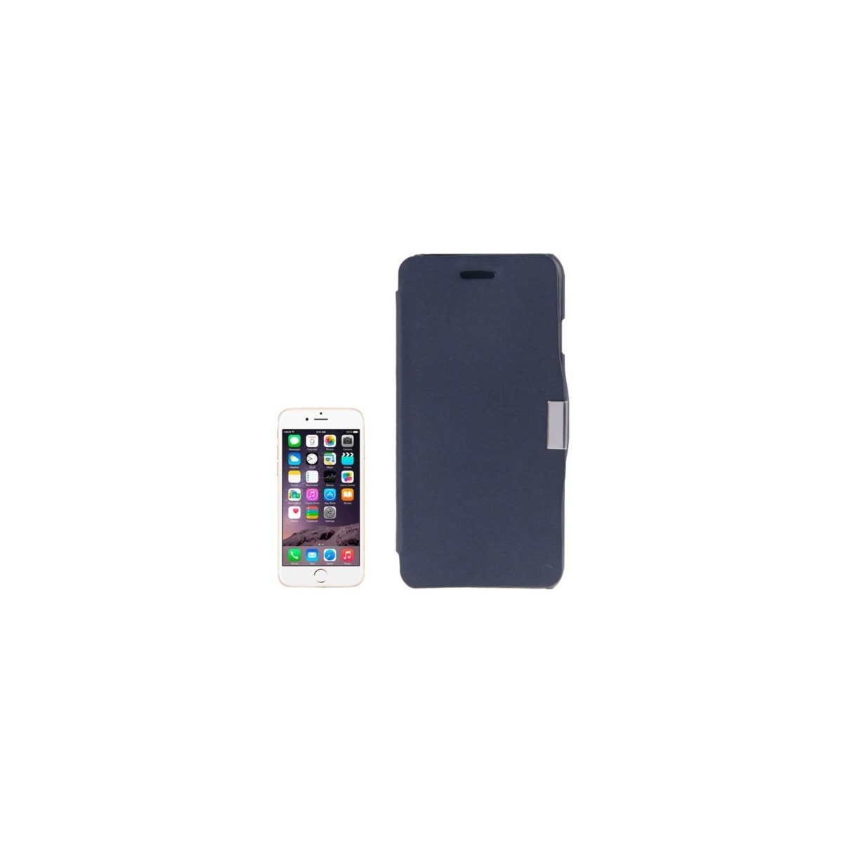 Étui à Clapet Horizontal magnétique pour iPhone 6/6S Plus Bleu Foncé