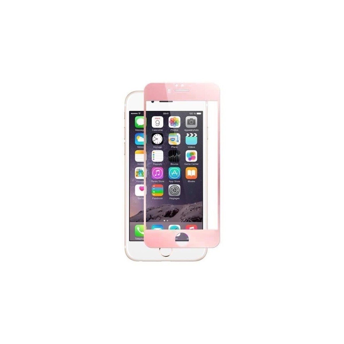 Verre Trempé intégral 4D Rose Pour iPhone 6+ / 6S+ Recouvre à 100% la face avant