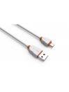 Câble Rond Micro-USB LDNIO LS02S Blanc-Orange 2m