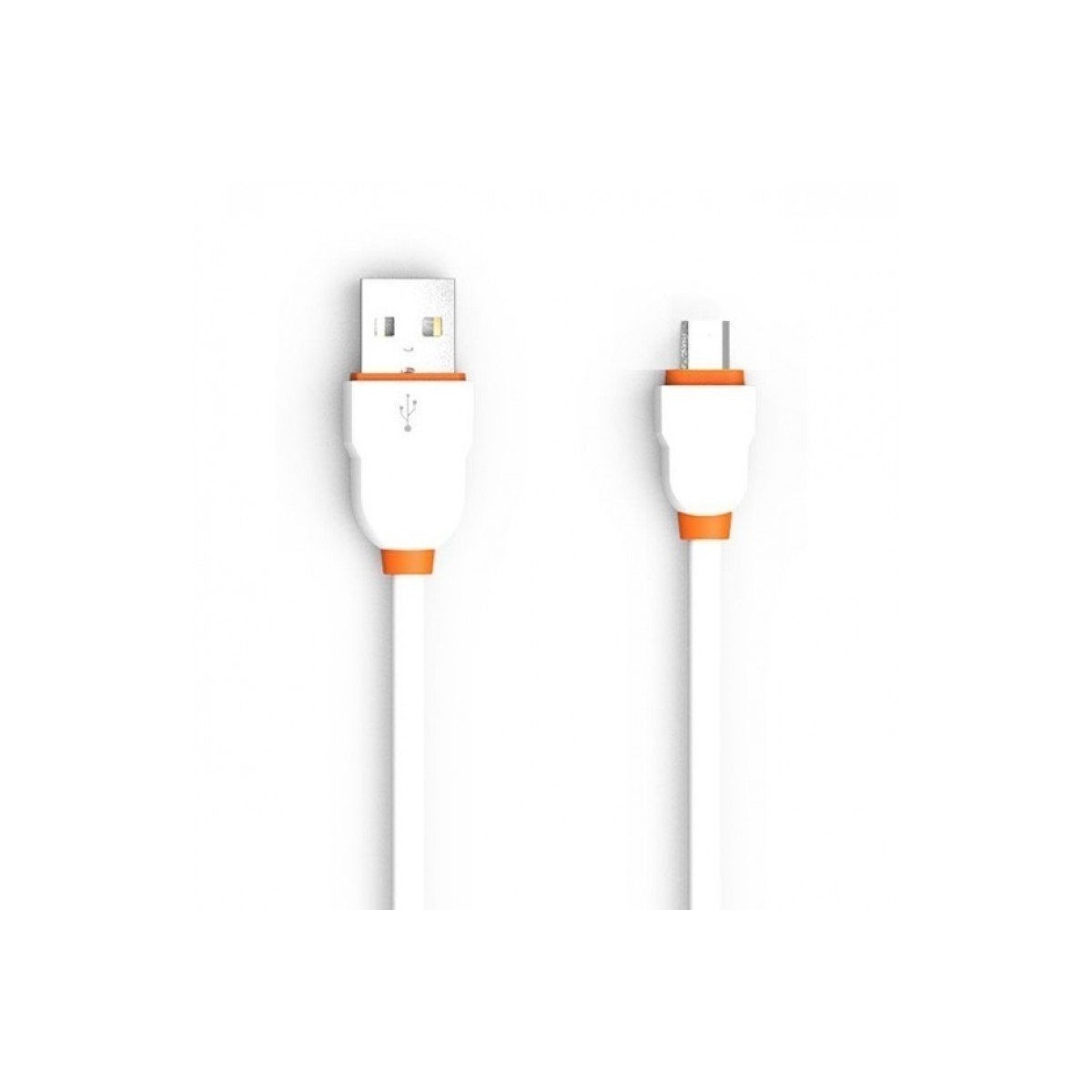 Câble Rond Micro-USB LDNIO LS02S Blanc-Orange 2m