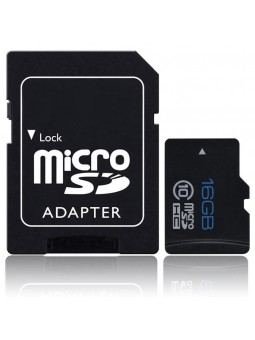 Carte Micro Usb 16Gb SDHC CL10 + Adaptateur
