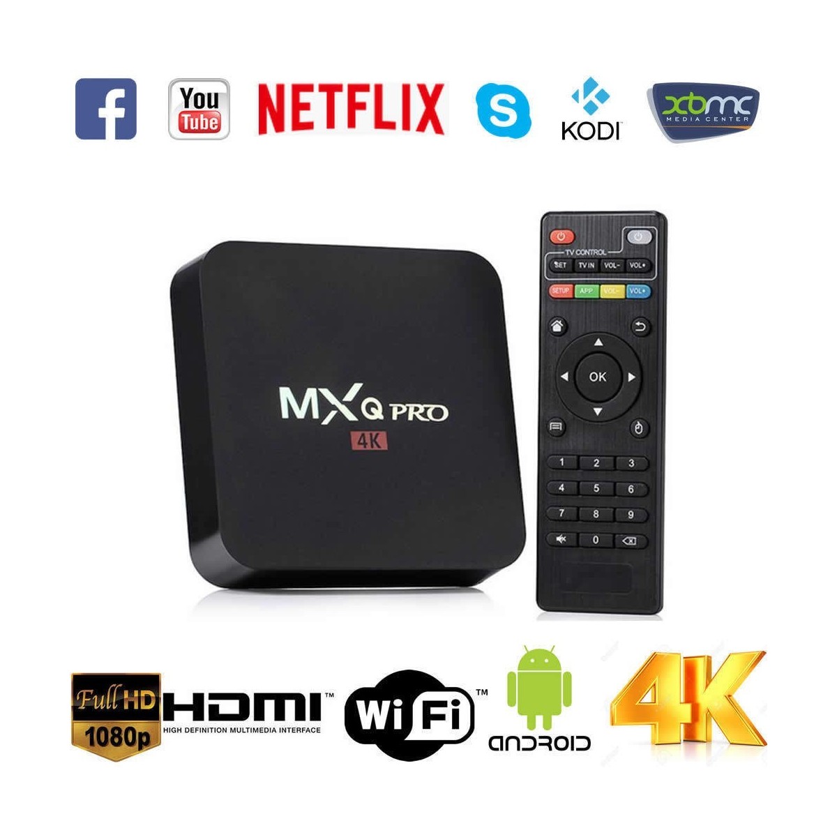 Décodeur multimédias Smart TV Box Android 7.1 MX Q PRO