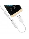 Adaptateur Type-C vers Jack 3.5mm Audio Smartphone Blanc