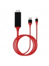 Câble Adaptateur Type-C vers HDMI Rouge 2 M Ultra HD 1080P 4K + USB