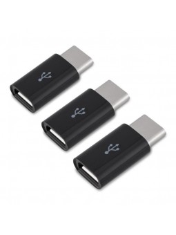 3x Adaptateurs Micro USB vers USB C - Connecteur Universel Micro USB Femelle vers USB 3.1 Type C Mâle pour Smartphone