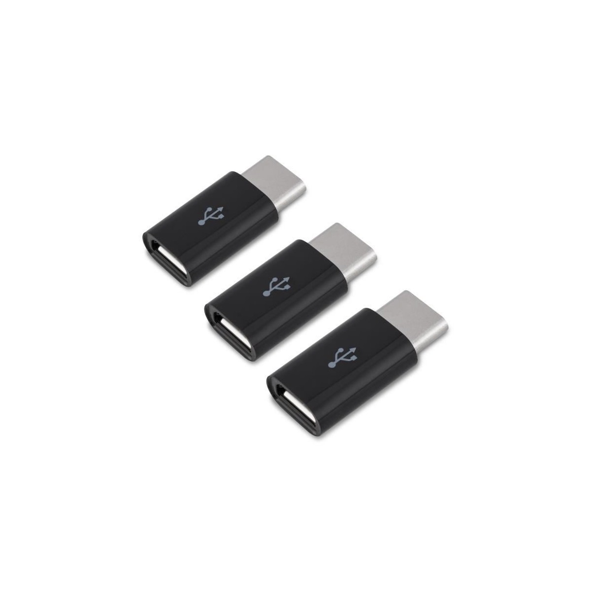 3x Adaptateurs Micro USB vers USB C - Connecteur Universel Micro USB Femelle vers USB 3.1 Type C Mâle pour Smartphone