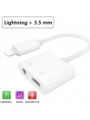 Adaptateur Jack 3.5mm casque audio & Chargeur pour iPhone Blanc