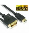 Câble HDMI High Speed Connecteur HDMI - DVI-D 24+1p Mâle  1.8m Noir