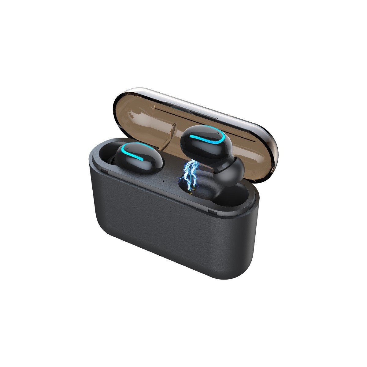 Écouteurs-boutons Noir stéréo sans fil pour écouteurs mobiles Bluetooth V5.0 avec MIC