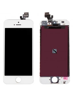 ECRAN LCD POUR IPHONE 5 BLANC RETINA VITRE TACTILE SUR CHASSIS SANS OUTILS