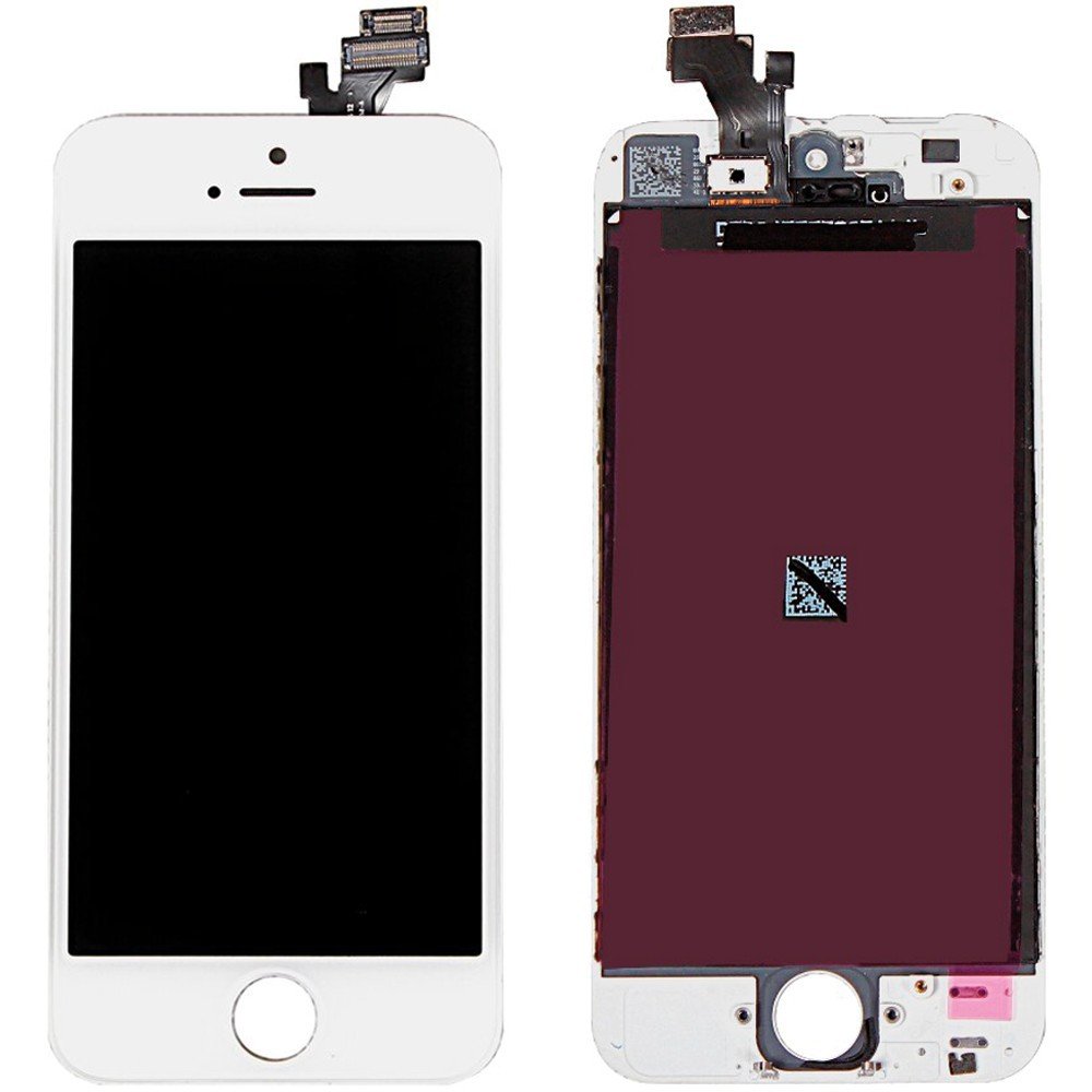 ECRAN LCD POUR IPHONE 5 BLANC RETINA VITRE TACTILE SUR CHASSIS SANS OUTILS