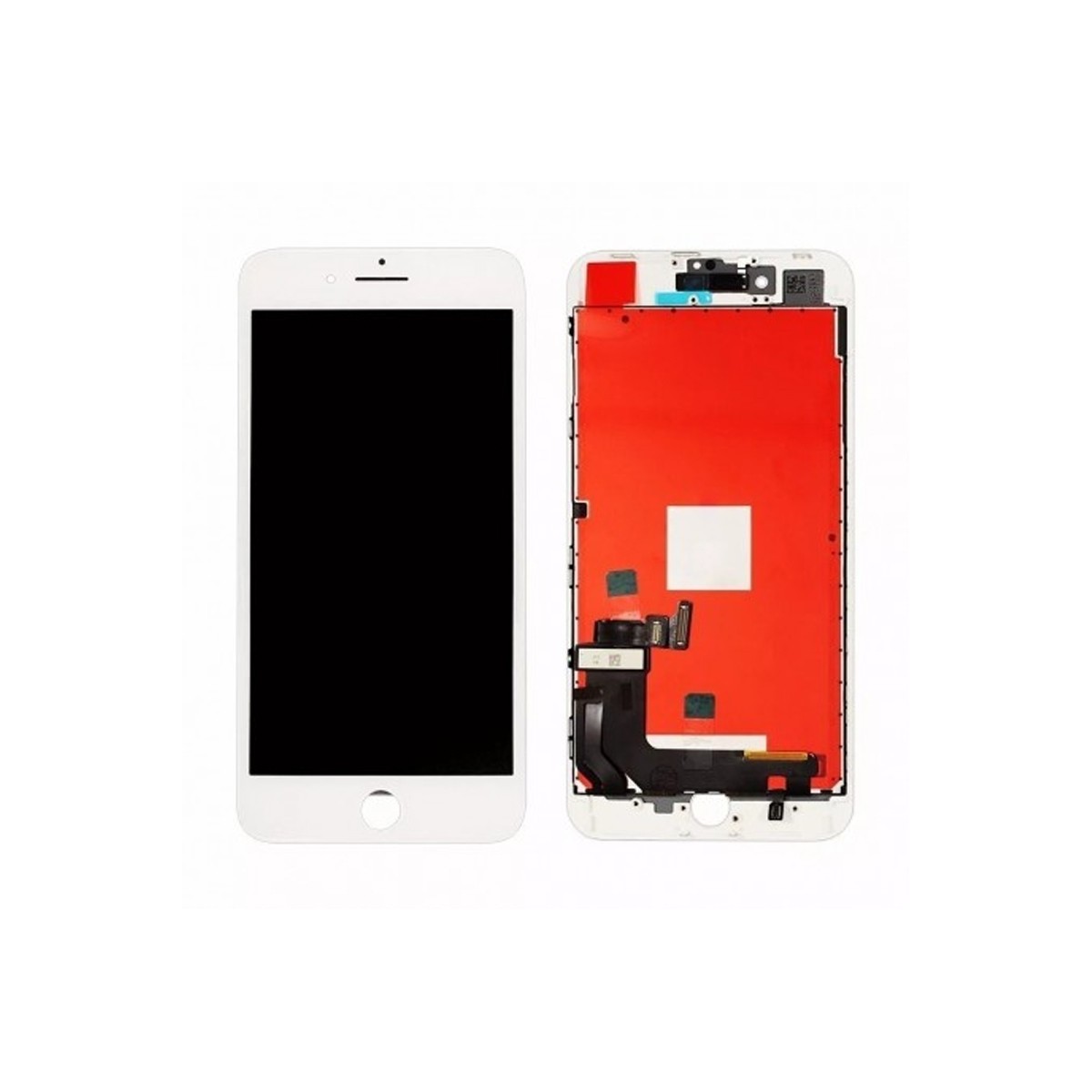 ECRAN LCD POUR IPHONE 8 PLUS BLANC NU + VITRE TACTILE SUR CHASSIS SANS OUTILS