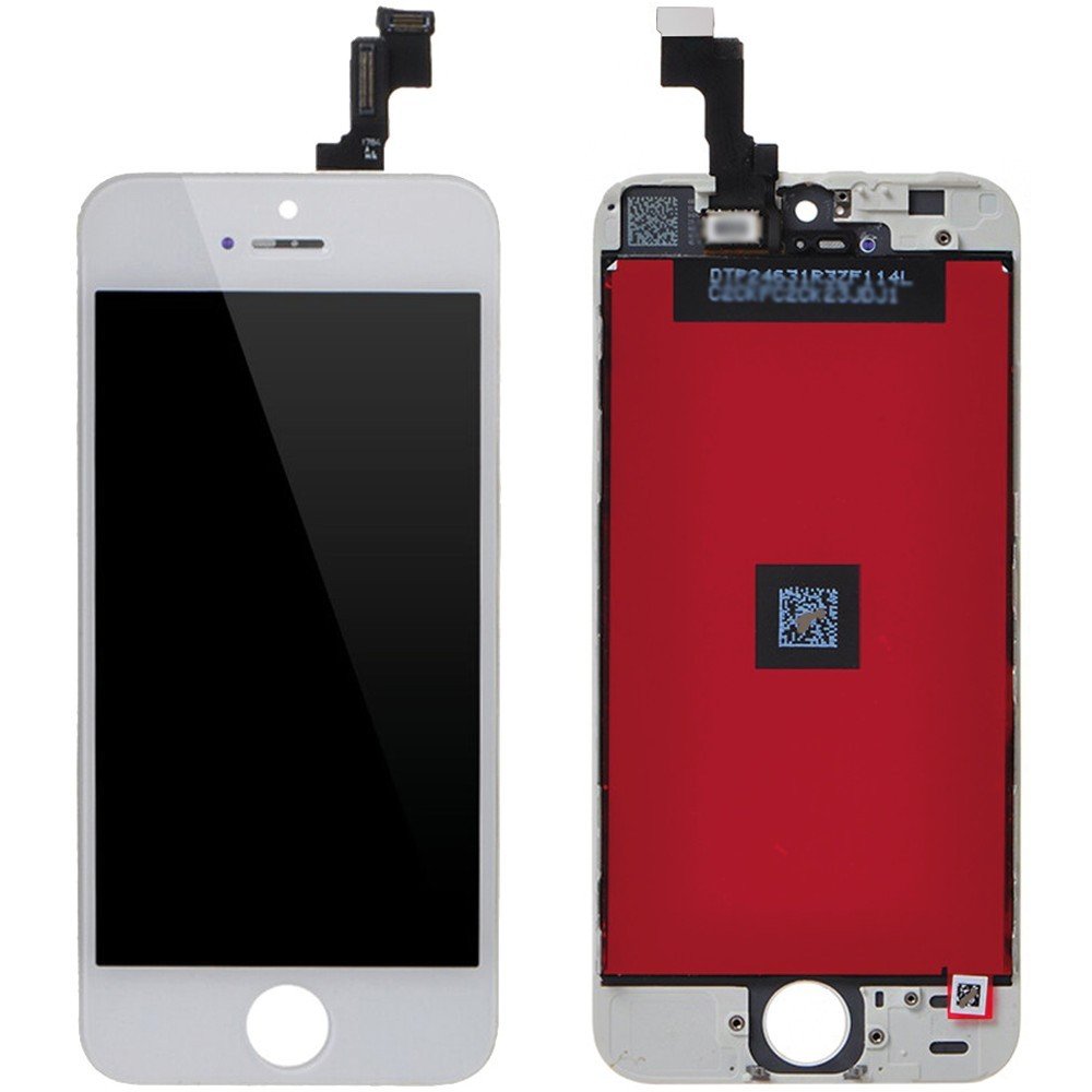 ECRAN LCD POUR IPHONE 5S BLANC RETINA + VITRE TACTILE SANS OUTILS