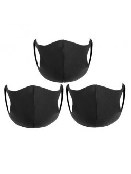 3 Masques Noir Unisexe en soie glacée anti-poussière