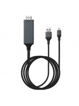 Câble Adaptateur Type-C vers HDMI Noir 2 M Ultra HD 1080P 4K + USB