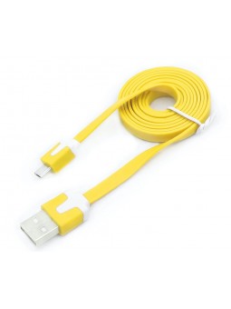 Câble chargeur plat 1m Micro usb Jaune