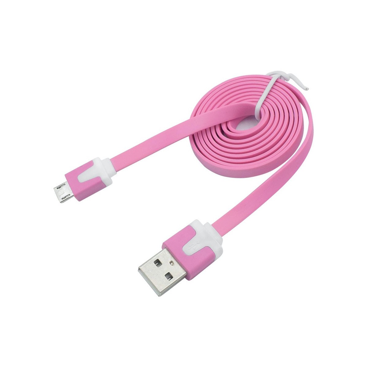 Câble chargeur plat 1m Micro usb Rose