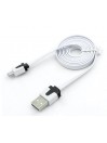 Câble chargeur plat 1m Micro usb Blanc