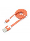 Câble chargeur plat 1m Micro usb Orange