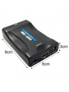 Convertisseur avec cable USB-12V 1080P SCART vers HDMI Adaptateur de Signal CRT TV, VHS VCR, DVD Support NTSC PAL