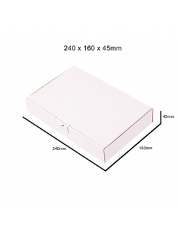 Boîte pour expédition en carton blanc 240x160x45mm
