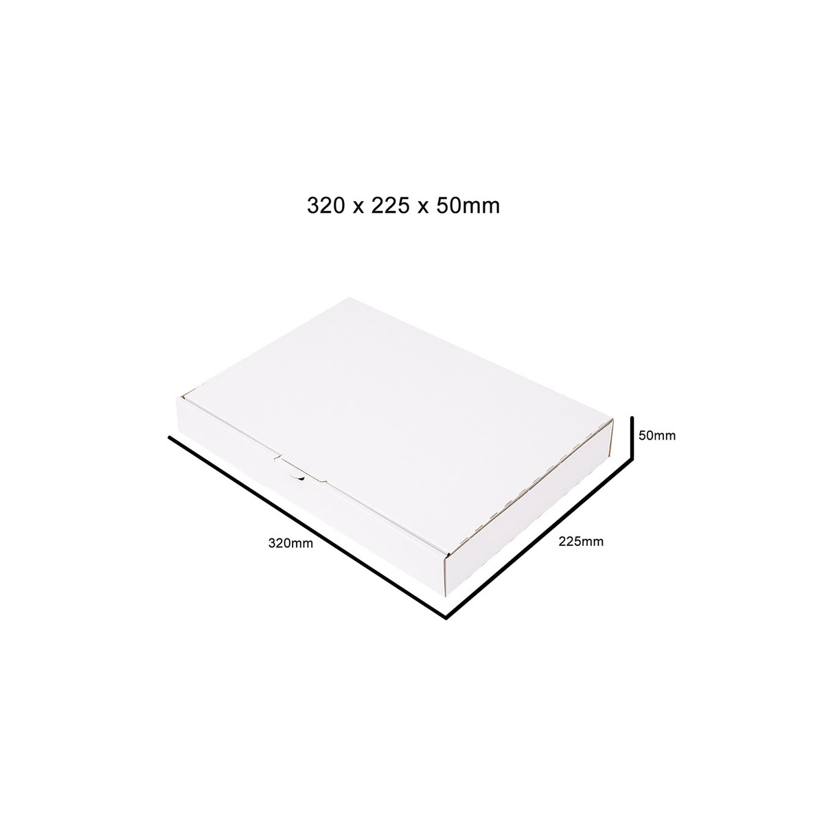 Boîte pour expédition en carton blanc 320x225x50mm