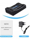 Convertisseur avec cable USB-12V 1080P SCART vers HDMI Adaptateur de Signal CRT TV, VHS VCR, DVD Support NTSC PAL