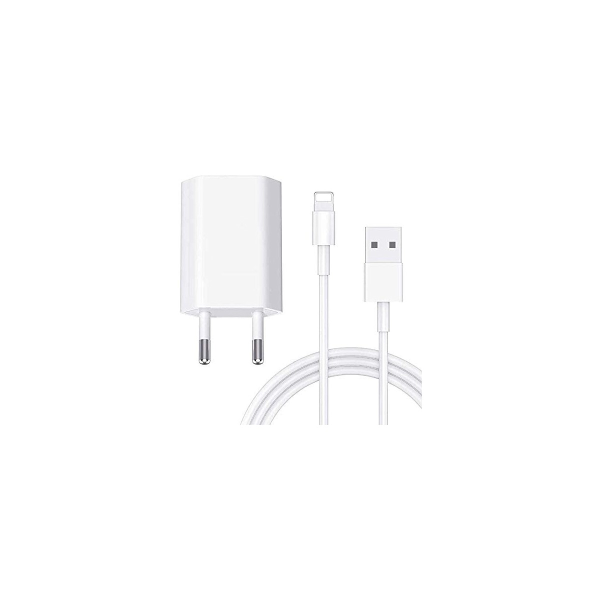 Chargeur compatible iPhone avec Câble Chargeur Adaptateur pour iPhone 7/8/11/12 Mini Plus Pro XS