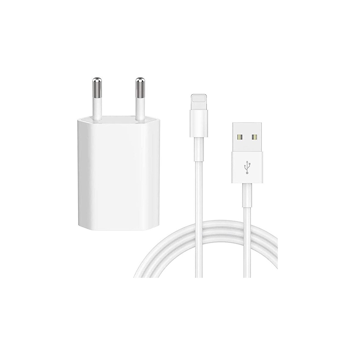 Chargeur compatible iPhone avec Câble Chargeur Adaptateur pour iPhone 7/8/11/12 Mini Plus Pro XS