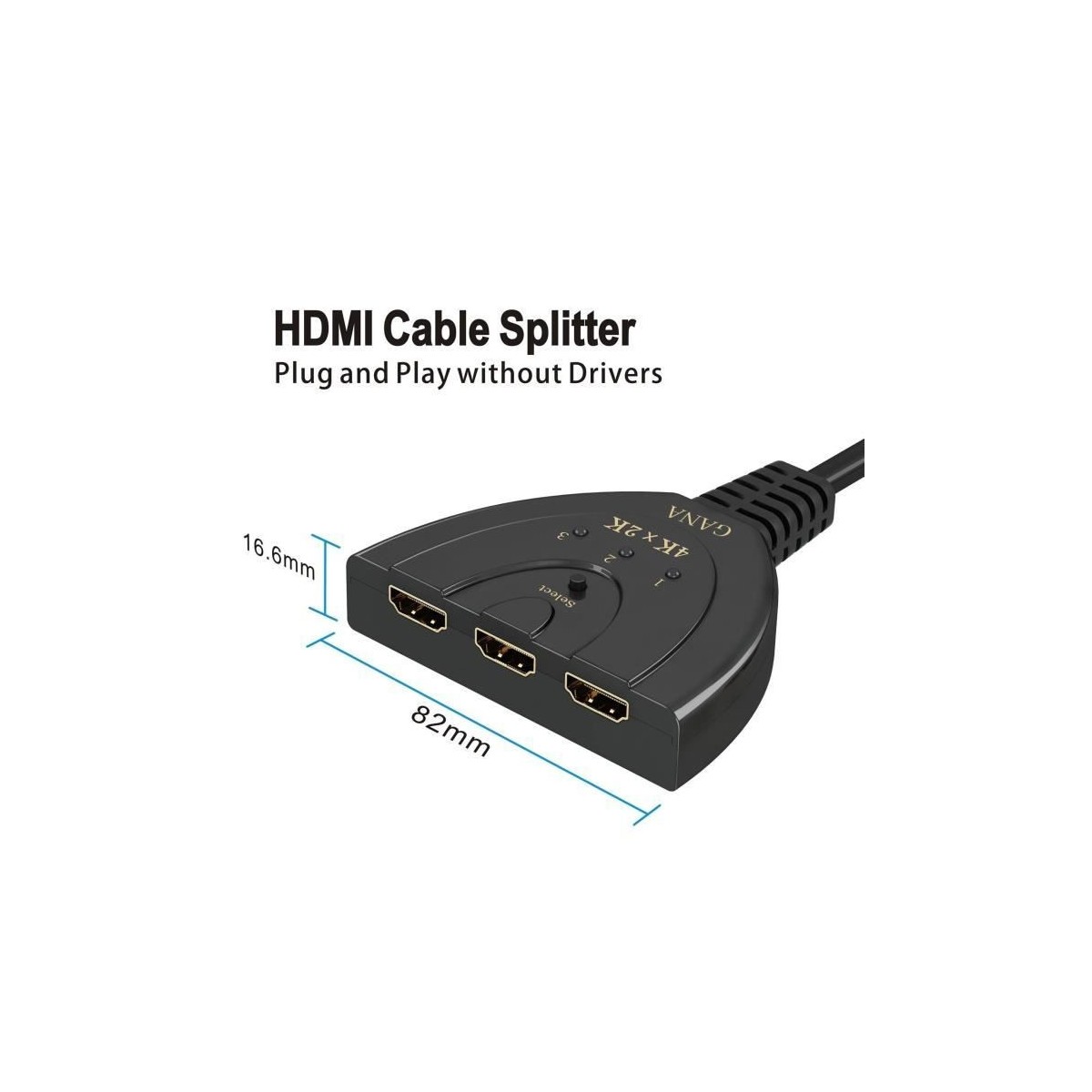 Switch HDMI 3 Ports Commutateur HDMI Sélecteur Splitter Manuel 3 Entrée vers 1 Sorties Commutateur HDMI UHD/3D/4K pour PC PS4 Xb