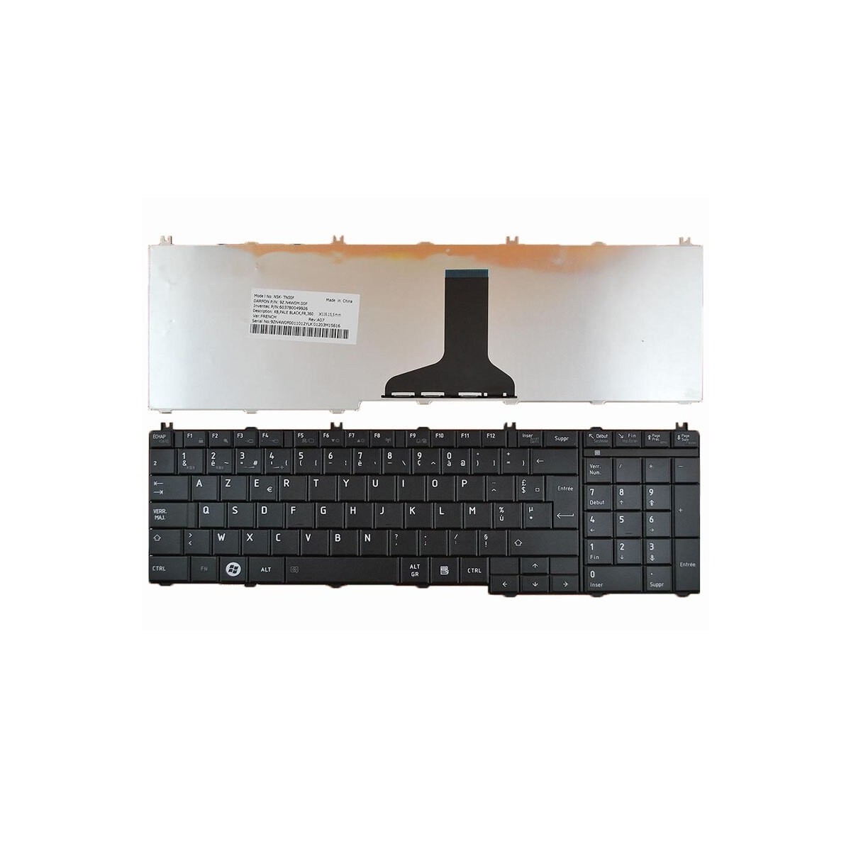 Clavier Français Toshiba Satellite C670d SERIES K000110580