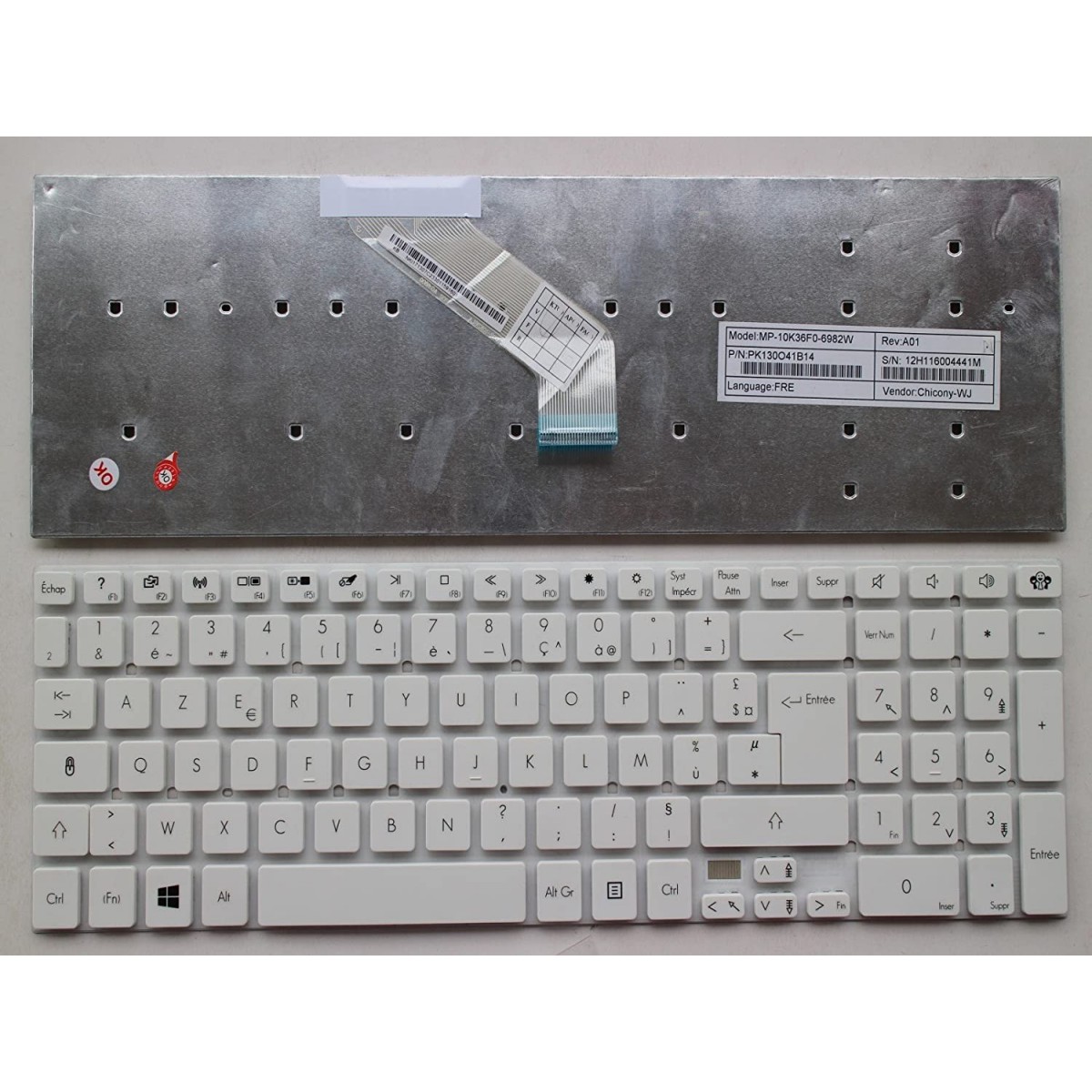 Clavier Français pour Packard Bell Easynote LK11BZ SERIES KB.L170.300 Blanc