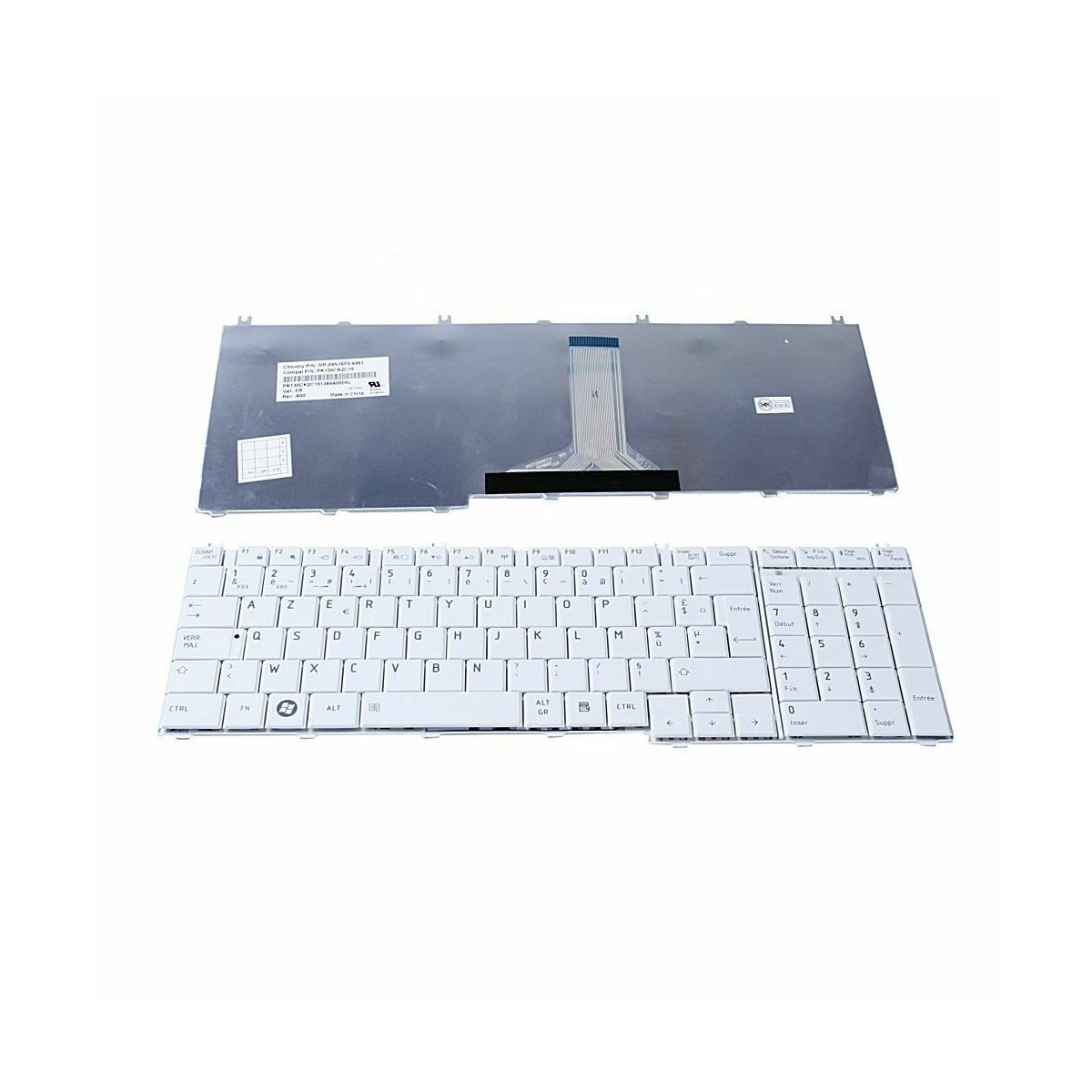 Clavier Français compatible Toshiba Satellite Pro C660 0KN0-Y3LFR03 Blanc